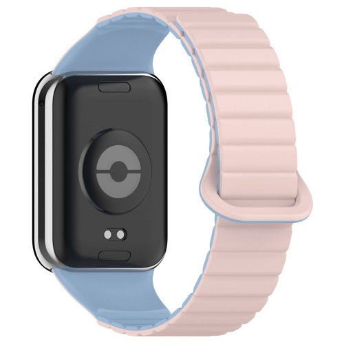 Mi Band 8 Pro Silikon Kordon MKST KRD-105 Strap Kayış-Pembe-Mavi