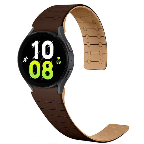 Galaxy Watch 5 44mm MKST KRD-111 20mm Çizgili Desenli Silikon Kordon-Kahverengi