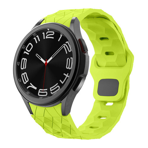 Galaxy Watch 6 44mm MKST KRD-116 20mm Futbol Desenli Spor Tasarımlı Silikon Kordon-Yeşil