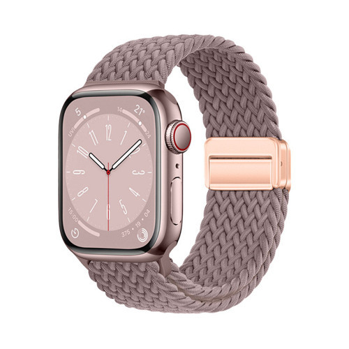 Watch 42mm MKST KRD-134 Örgü Tasarımlı Hasır Kordon Strap Kayış - Mor