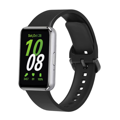 Galaxy Fit 3 Silikon Kordon MKST KRD-110 Strap Kayış-Siyah