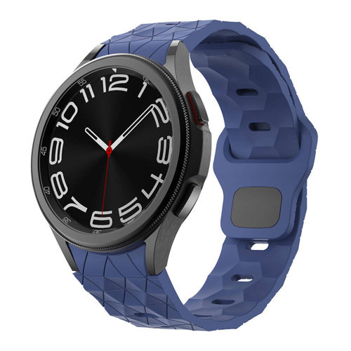 Galaxy Waych 5 44mm MKST KRD-116 20mm Futbol Desenli Spor Tasarımlı Silikon Kordon-Lacivert