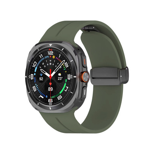 Galaxy Watch 8 Classic 46mm KRD-84 Silikon Kordon - Koyu Yeşil