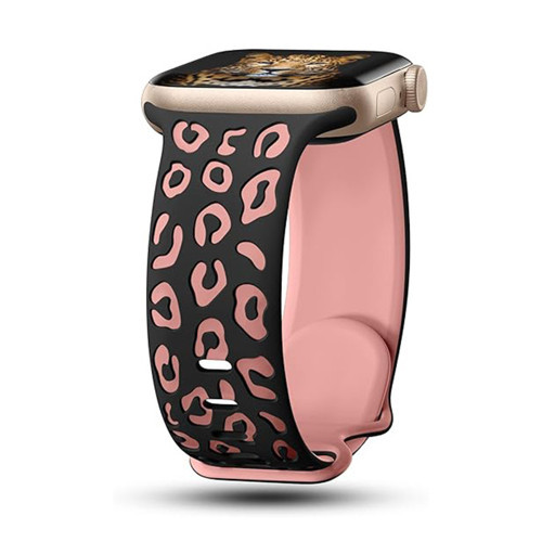 Watch 44mm MKST KRD-140 Silikon Kordon Strap Kayış - Siyah-Pembe