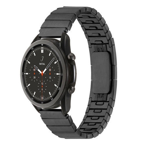 Galaxy Watch 46mm Uyumlu KRD-82 22mm Metal MKST Kordon-Siyah