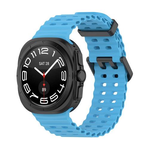 Galaxy Watch Ultra 47mm MKST KRD-118 Tırtıklı Tasarım Silikon Kordon-Mavi