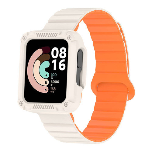 Redmi Watch 1 Silikon Kordon MKST KRD-105 Strap Kayış-Starlight-Turuncu