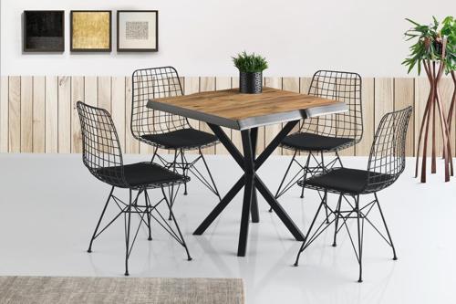 Kare MDF Mutfak Masası ve 4 Adet Sandalye 80x80 cm