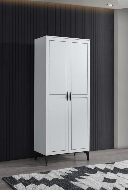 Çizgi 2 Kapılı Gardırop Elbise Dolabı 80x47x200 cm