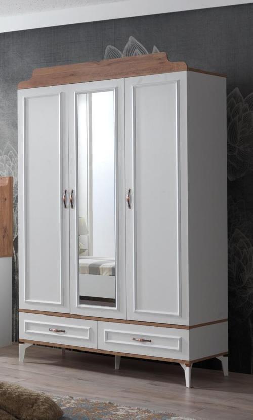 Modern Trend 3 Kapılı 2 Çekmeceli Gardırop Elbise Dolabı 130x55x212 cm