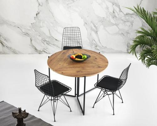 Portatif Katlanır Yuvarlak Balkon Mutfak Masa 3 Sandalye Takım 80 cm