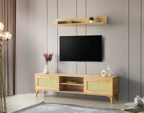 Safir Raflı Dolaplı Tv Ünitesi 180 cm