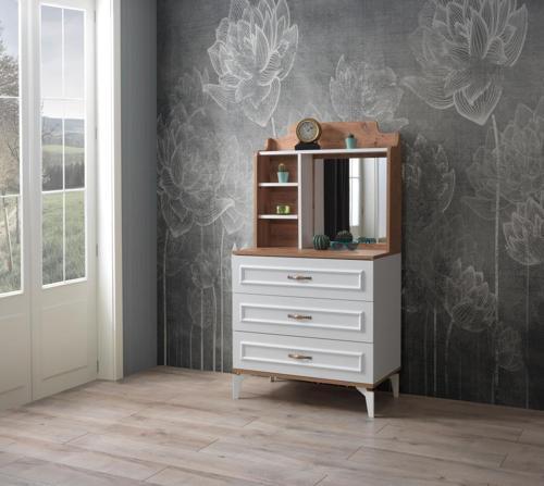 Trend Aynalı 3 Çekmeceli Şifonyer 80x45x151 cm