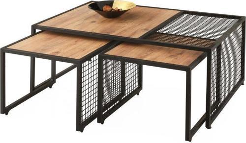 Ferforje Ahşap Tarz 2 C Zigonlu Orta Sehpa 110x70x43