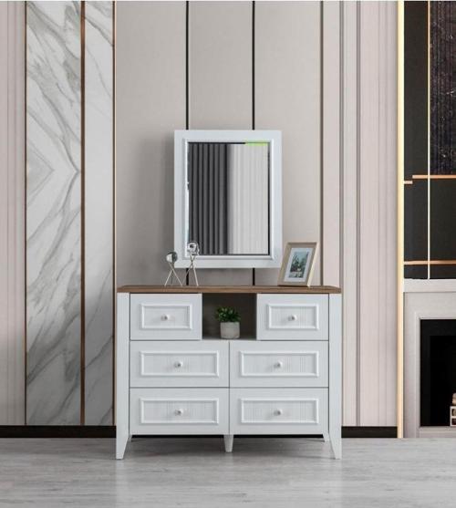 Yalı Modern Çekmeceli Aynalı Şifonyer 110 x 45 x 165