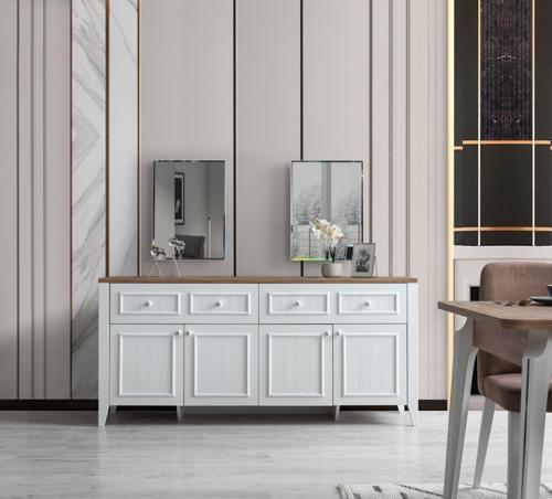 Yalı Yemek Odası Aynalı Konsol Büfe 180x45x84