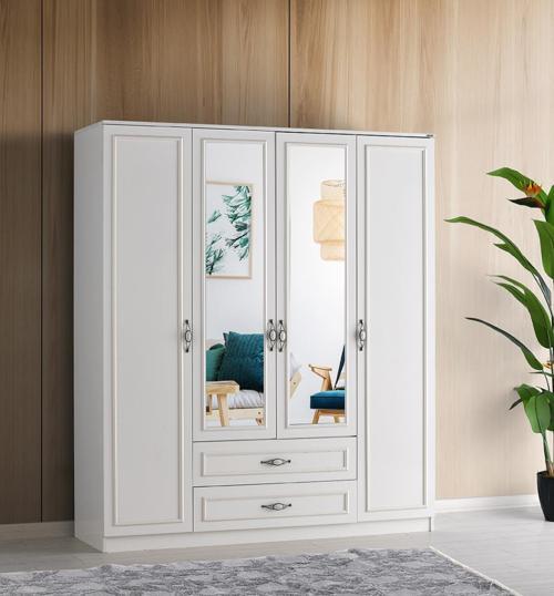 Gediz 4 Kapılı 2 Çekmeceli Gardrop Elbise Dolabı 180x57x210 cm
