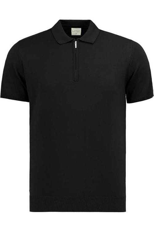 Erkek Fit Fermuarlı Triko Polo Tişört Stefano