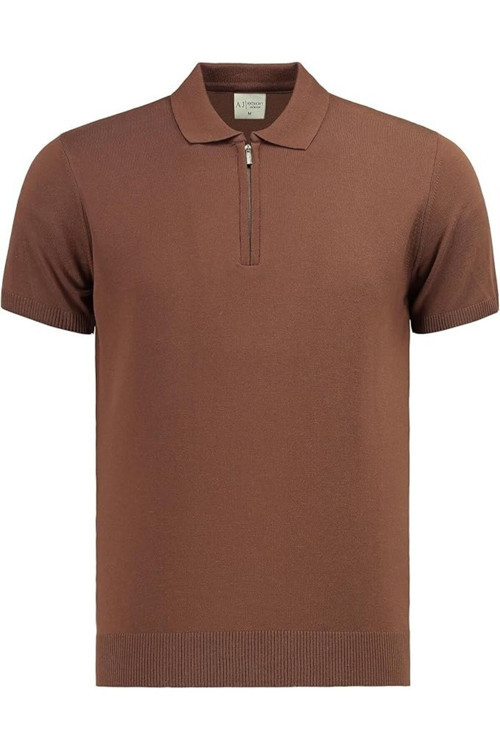 Erkek Fit Fermuarlı Triko Polo Tişört Stefano