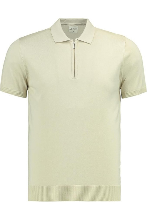 Erkek Fit Fermuarlı Triko Polo Tişört Stefano