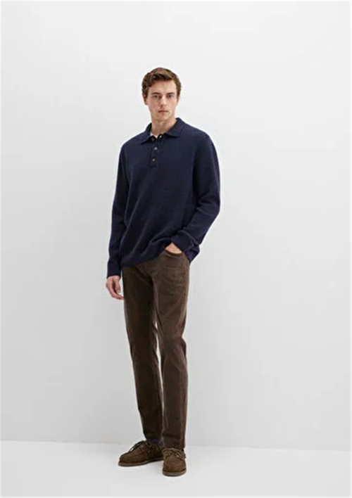 Mavı M0035135666 Marcus Major Brown Corduroy Erkek Slım Straıght Kadıfe Pantolon