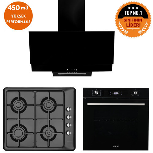 ve AFM TECH Markalı /Black One Dijital Turbolu Ankastre Set ( 31 222 + FM7700 + FM3250 )