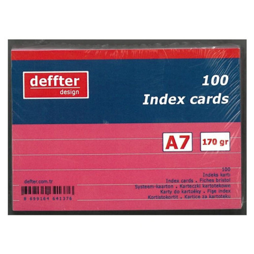 A7 Çizgili Index Kartı Pembe
