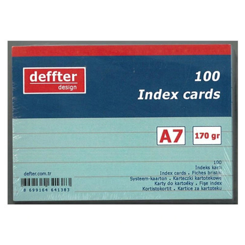 A7 Çizgili Index Kartı Mavi