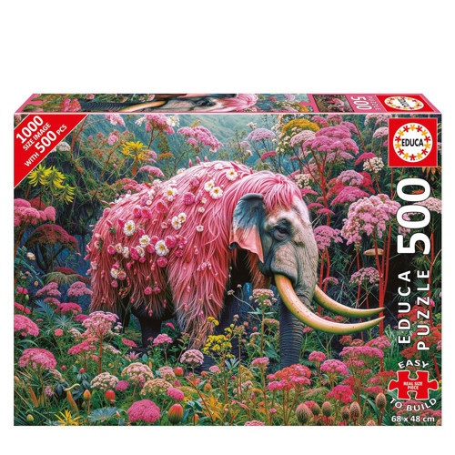 Puzzle 500 Parça Plus Çiçekli Fil 20228
