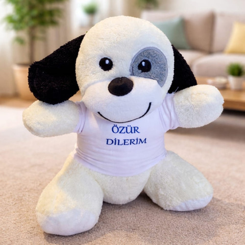 ieg™ Özür Dilerim Tişörtlü Sevimli Benekli Peluş Köpek