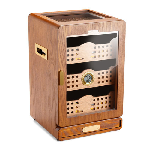 Camlı 4 Çekm.Puro Kutusu Humidor Ceviz 150's