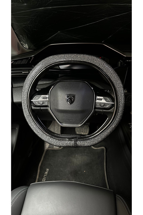 Siyah Taşlı Direksiyon Kılıfı Peugeot Direksiyonlarına Özel Tasarım