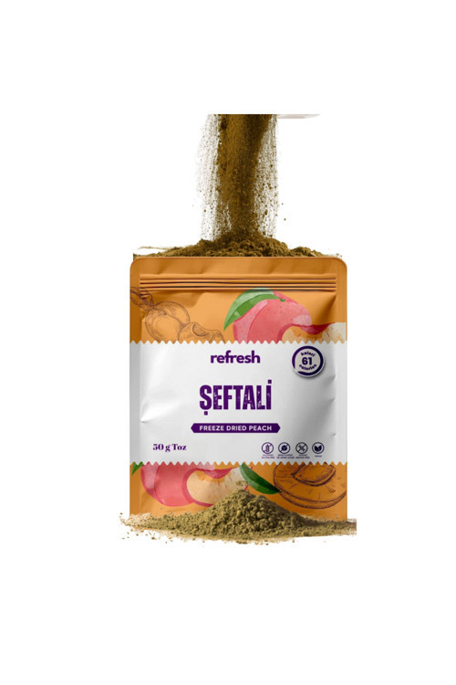 Dry Freeze Şeftali Tozu 50G - Dondurularak Kurutulmuş Meyve Tozu