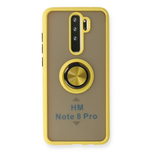 Redmi Note 8 Pro Kılıf Montreal Yüzüklü Silikon Kapak - Sarı