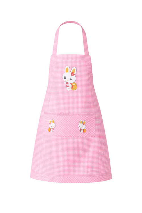 Pötikare Tavşan Desenli Mutfak Önlüğü Cepli Kadın Mutfak Temizlik Önlüğü Pembe
