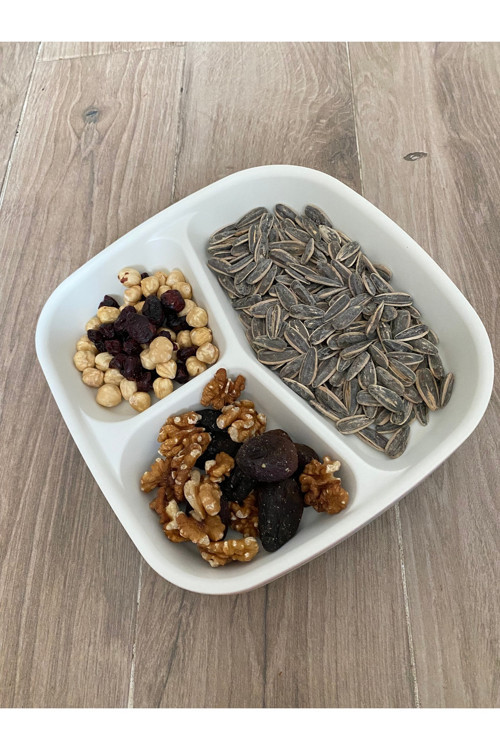 3 Bölmeli Kahvaltı Tabağı Plastik Piknik Kamp Çerez Yemek Servis Tabak Tablot, Tabldot 1 Adet