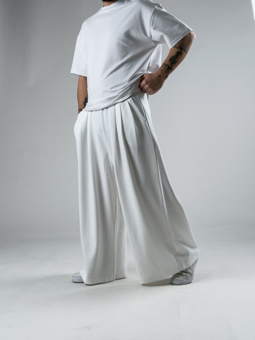 Oversize Samurai Beyaz Erkek Pantolon COC2905