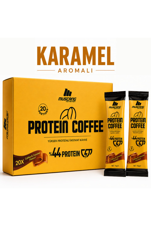 Protein Coffee Karamel Aromalı 10 Gr x 20 Servis 200 Gr Yüksek Proteinli Kahve