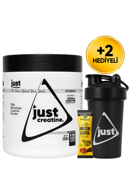 Creatine Monohydrate Kreatin 360 Gr 120 Servis + Shaker + Protein Kahve Hediyeli