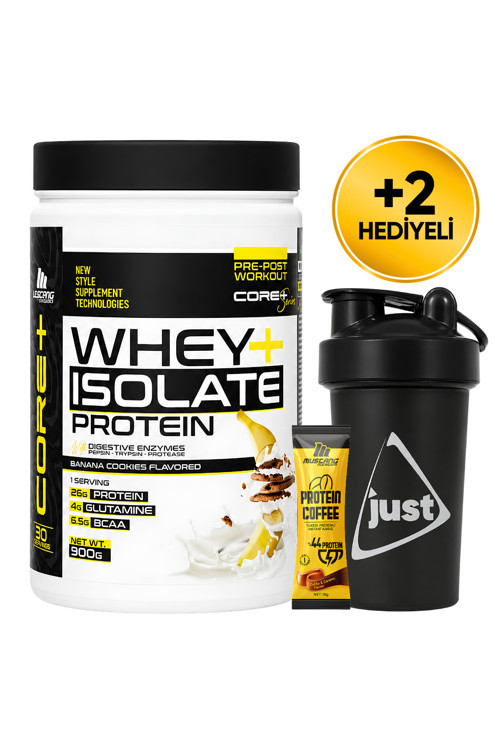 Core+ Series Isolate Whey Protein Tozu 900 Gr 30 Servis Muzlu Kurabiye + Shaker + Protein Kahve