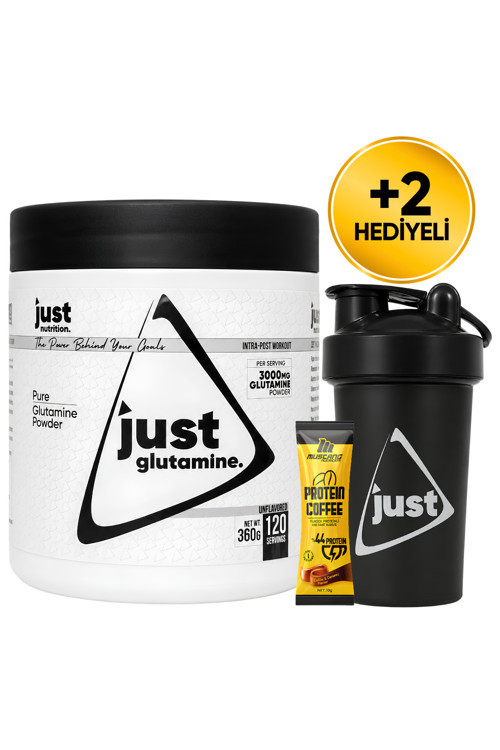 L-Glutamine 360 Gr Glutamin 120 Servis + Shaker + Protein Kahve Hediyeli