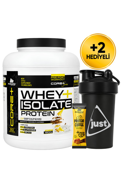 Core+ Series Isolate Whey Protein Tozu 1800 Gr 60 Servis Muzlu Kurabiye + Shaker + Protein Kahve