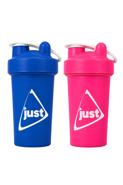 Just Shaker 550 ML Ölçekli ve Sızdırmaz Kapaklı Protein Shaker 2'li Set (Mavi+Pembe)