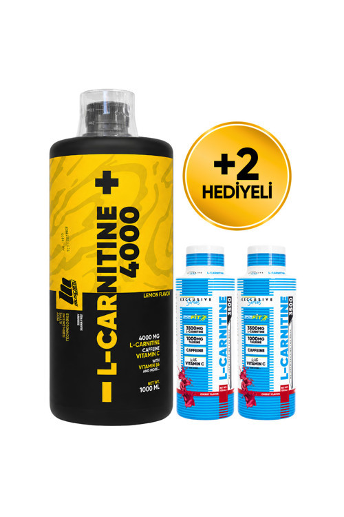 L-Carnitine 4000 Mg 1000 Ml 33 Servis Limon Aromalı + 2 x L-Karnitin Shot Hediyeli