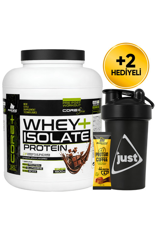 Core+ Series Isolate Whey Protein Tozu 1800 Gr 60 Servis Çikolata + Shaker + Protein Kahve
