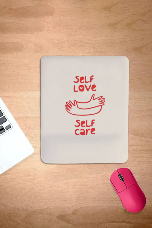 Dikdörtgen, Self Care, Kare, Baskılı, Bilek Destekli Mouse Pad, Bilgisayar Faresi Pedi, Aksesuarı