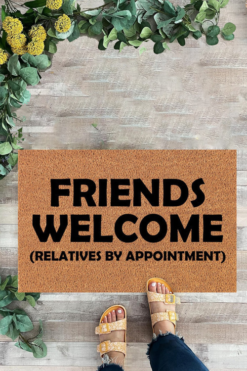 Friends Welcome, Yazılı Kapı Önü Paspası, İç Ve Dış Kapı Önü Paspası, Dijital Baskı Paspas