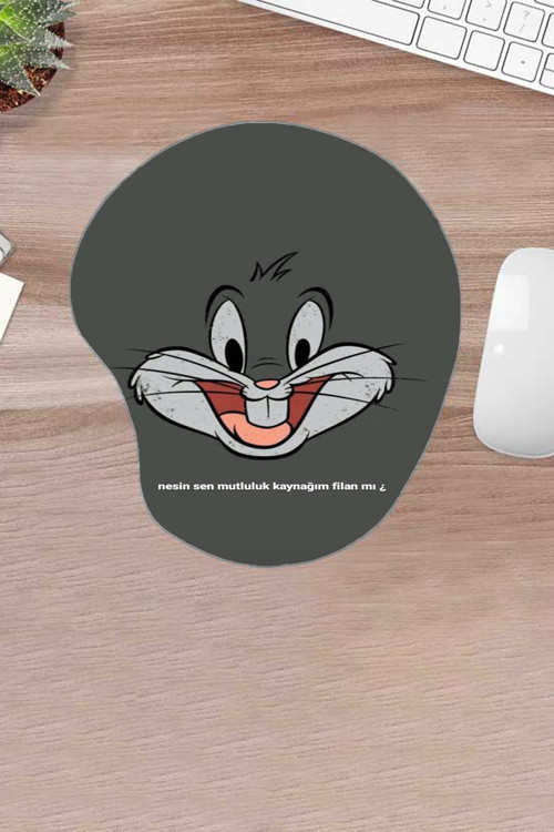 Damla, Tavşan, Çizgi Film, Bilek Destekli, Konforlu Mousepad, Bilgisayar Laptop Aksesuarı
