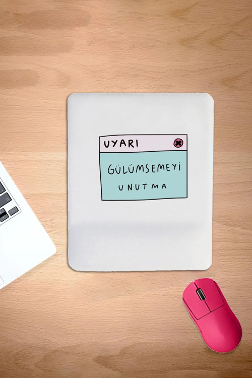 Dikdörtgen, Gülümsemeyi Unutma, Bilek Destekli, Konforlu Mousepad, Bilgisayar Faresi Pedi, Aksesuarı
