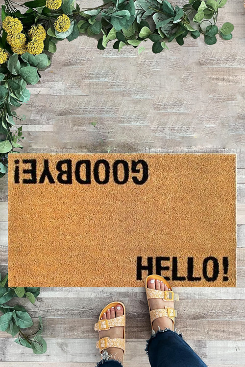 Hello Goodbye, Ters Yazı, İç Ve Dış Kapı Önü Paspası, Dijital Baskı Paspas